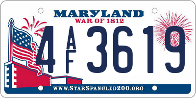 MD license plate 4AF3619