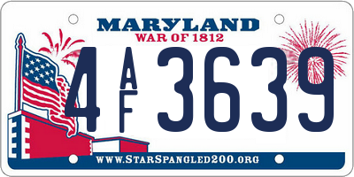 MD license plate 4AF3639