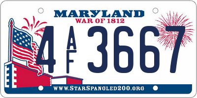 MD license plate 4AF3667