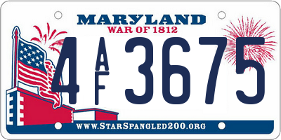 MD license plate 4AF3675