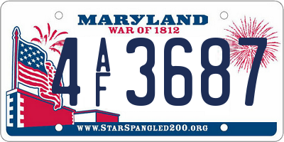 MD license plate 4AF3687