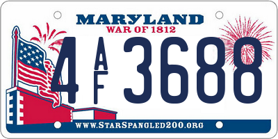 MD license plate 4AF3688