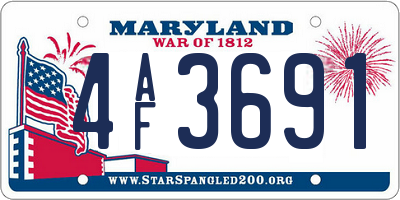 MD license plate 4AF3691