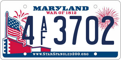 MD license plate 4AF3702