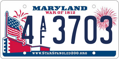 MD license plate 4AF3703