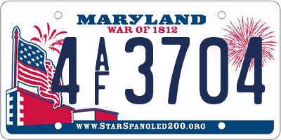 MD license plate 4AF3704