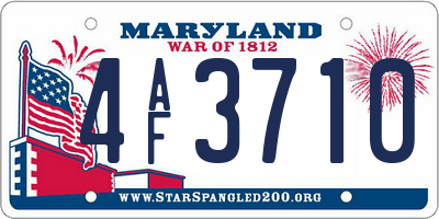MD license plate 4AF3710
