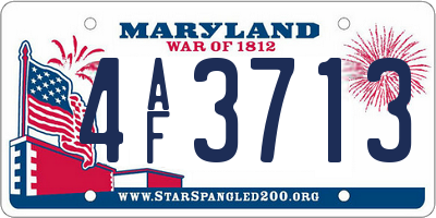 MD license plate 4AF3713
