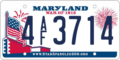MD license plate 4AF3714