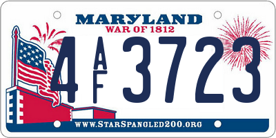 MD license plate 4AF3723