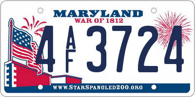 MD license plate 4AF3724