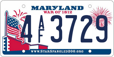 MD license plate 4AF3729