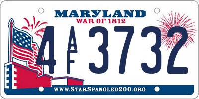MD license plate 4AF3732