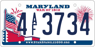 MD license plate 4AF3734