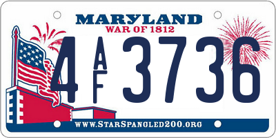 MD license plate 4AF3736
