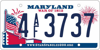 MD license plate 4AF3737