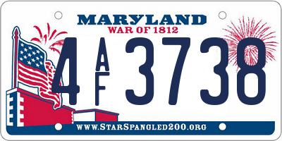 MD license plate 4AF3738