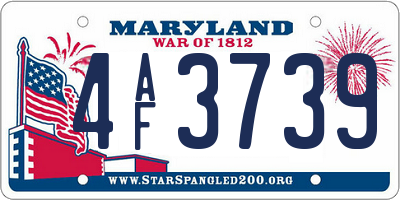 MD license plate 4AF3739