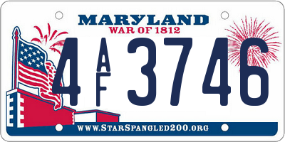 MD license plate 4AF3746