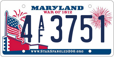 MD license plate 4AF3751
