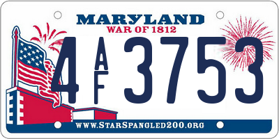 MD license plate 4AF3753