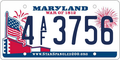 MD license plate 4AF3756