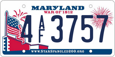 MD license plate 4AF3757