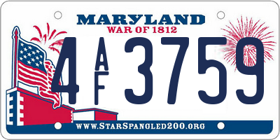 MD license plate 4AF3759