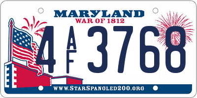 MD license plate 4AF3768