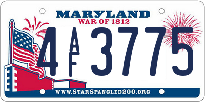 MD license plate 4AF3775