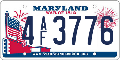 MD license plate 4AF3776