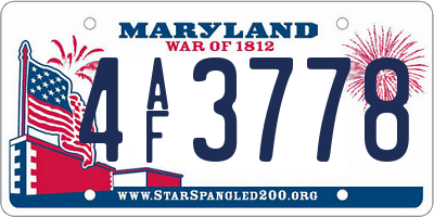 MD license plate 4AF3778