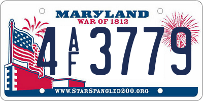 MD license plate 4AF3779