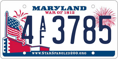 MD license plate 4AF3785