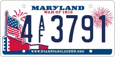 MD license plate 4AF3791