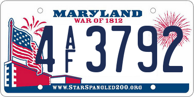 MD license plate 4AF3792