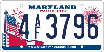 MD license plate 4AF3796