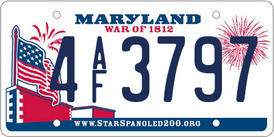 MD license plate 4AF3797