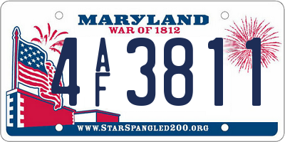 MD license plate 4AF3811