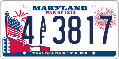 MD license plate 4AF3817