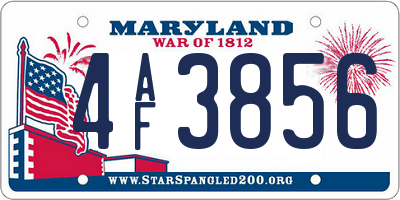 MD license plate 4AF3856