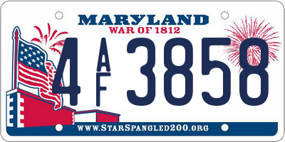 MD license plate 4AF3858