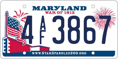 MD license plate 4AF3867