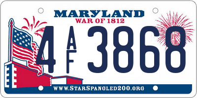 MD license plate 4AF3868