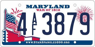 MD license plate 4AF3879