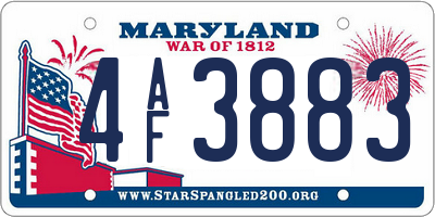 MD license plate 4AF3883