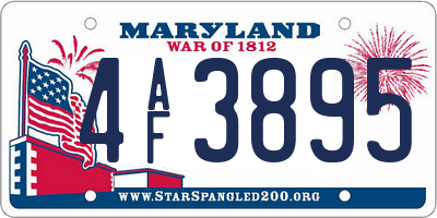MD license plate 4AF3895