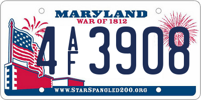 MD license plate 4AF3908