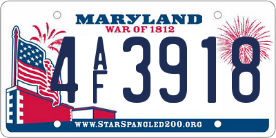 MD license plate 4AF3918
