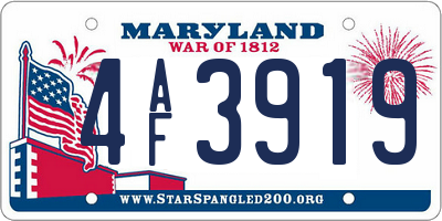 MD license plate 4AF3919